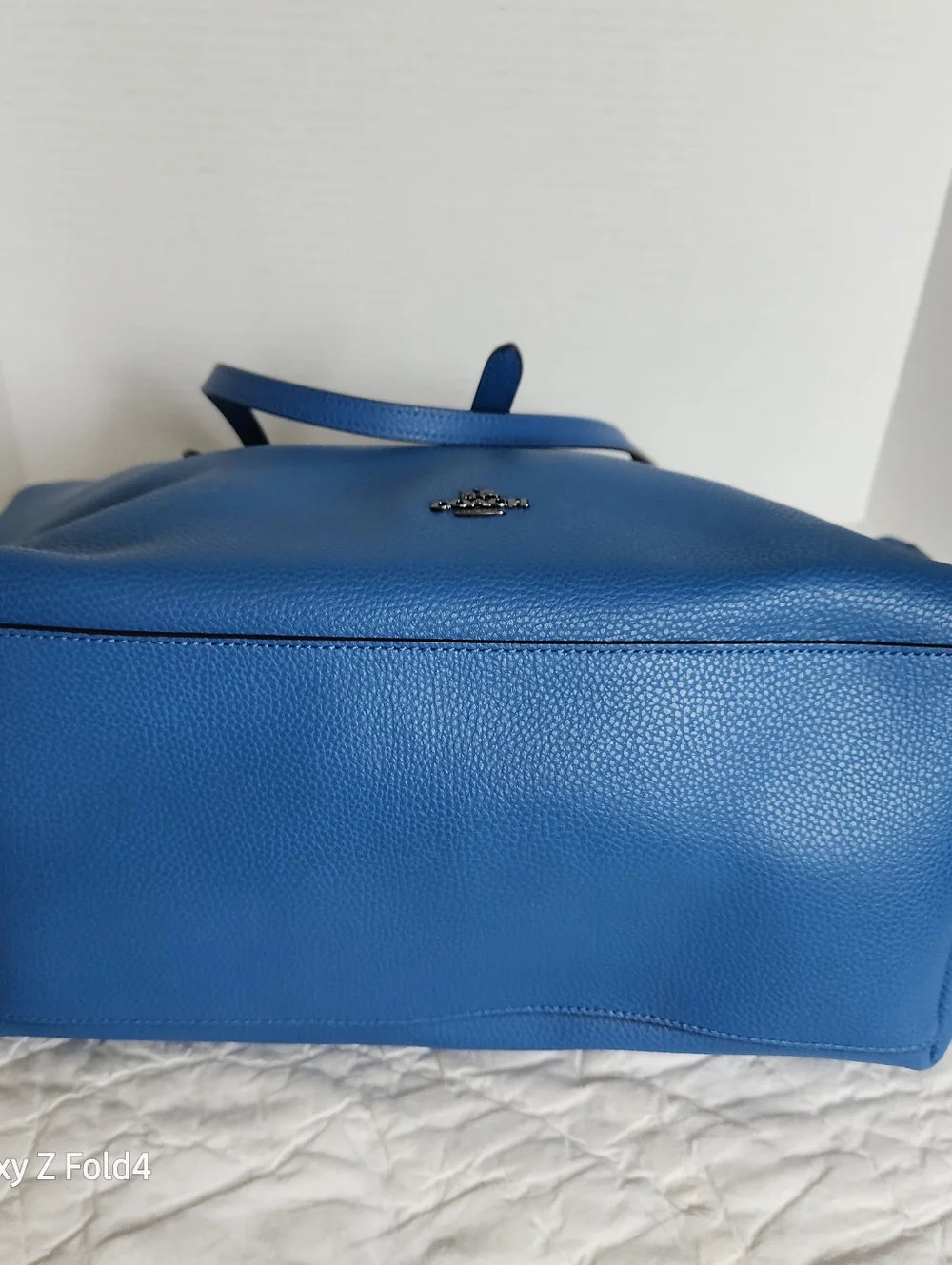 Coach Bright Blue Pebbled Leather Tote with New Tag + Wallet - Picture 3 of 16